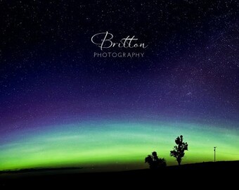 Nature Photography Print, Landscape Photo, Nature Wall Art, Night Photograph, Northern Lights, Aurora Borealis, Outdoor Picture, Panorama