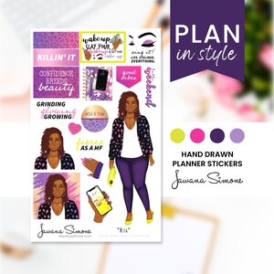 Planner Stickers, Black Girl Stickers, Journaling Stickers, Notebook Stickers for Black Women, Daily Empowerment Stickers | Kita