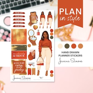 Black Women Planner Stickers: Black Girl Stationery Mo