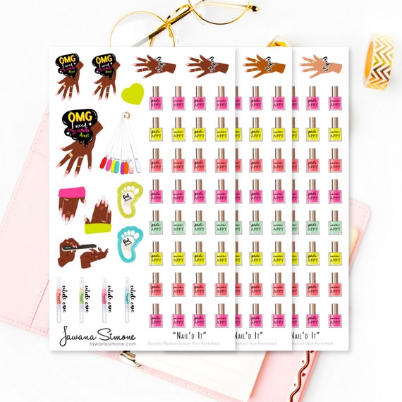 Nail Appointment Planner Stickers: Manicure & Pedicure