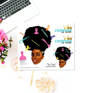 Black Girl MINI Planner Stickers: African American Woman Stationery The Tease