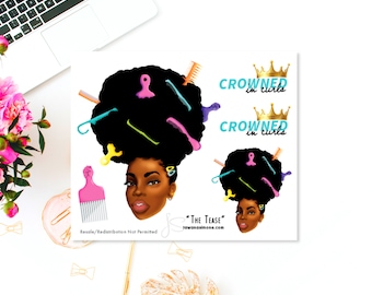 Black Girl MINI Planner Stickers, African American Planner Sticker Sheets for Any Size Planners, Journals or Notebooks | The Tease