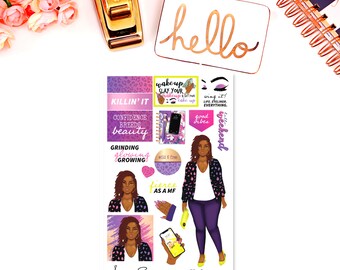 Black Girl Stickers Black Girl Planner Stickers Black Girl - Etsy