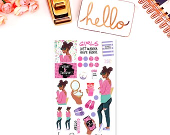Black Girl Stickers, Black Girl Planner Stickers, African American ...