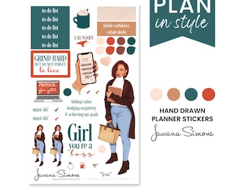 Black Girl Planner Stickers: Empowerment Journaling Stickers African American Women Stationery Gina