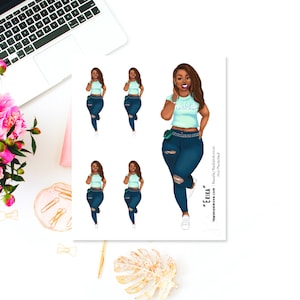 Black Girl MINI Planner Stickers: African American Women Stationery Erika