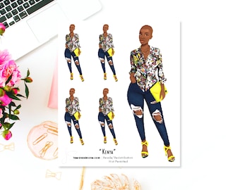 Black Girl MINI Planner Stickers: African American Women Stationery Kenya