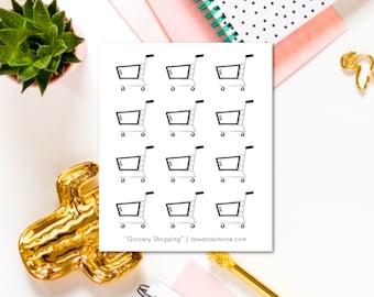 Grocery Shopping Planner Sticker Sheets for Any Size Planners, Journals or Notebooks  | TWO Dollar Club | TDC