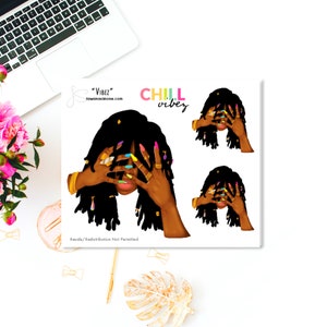 Black Girl MINI Planner Stickers: African American Woman Sticker Sheet Vibez