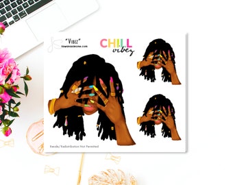 Black Girl MINI Planner Stickers, African American Planner Sticker Sheets for Any Size Planners, Journals or Notebooks | Vibez