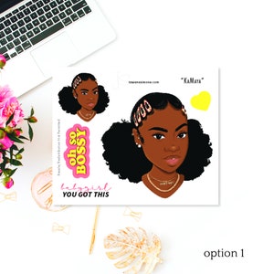 Black Girl MINI Planner Stickers: African American Woman Stationery KaMaya