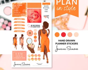 Black Girl Planner Stickers: African American Women Stationery Tamika