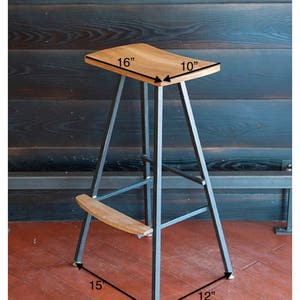 Modern, industrial bar stool or kitchen stool. Both durable & comfortable. We hand-make these stools in our small shop in Vermont. Barstool. image 5