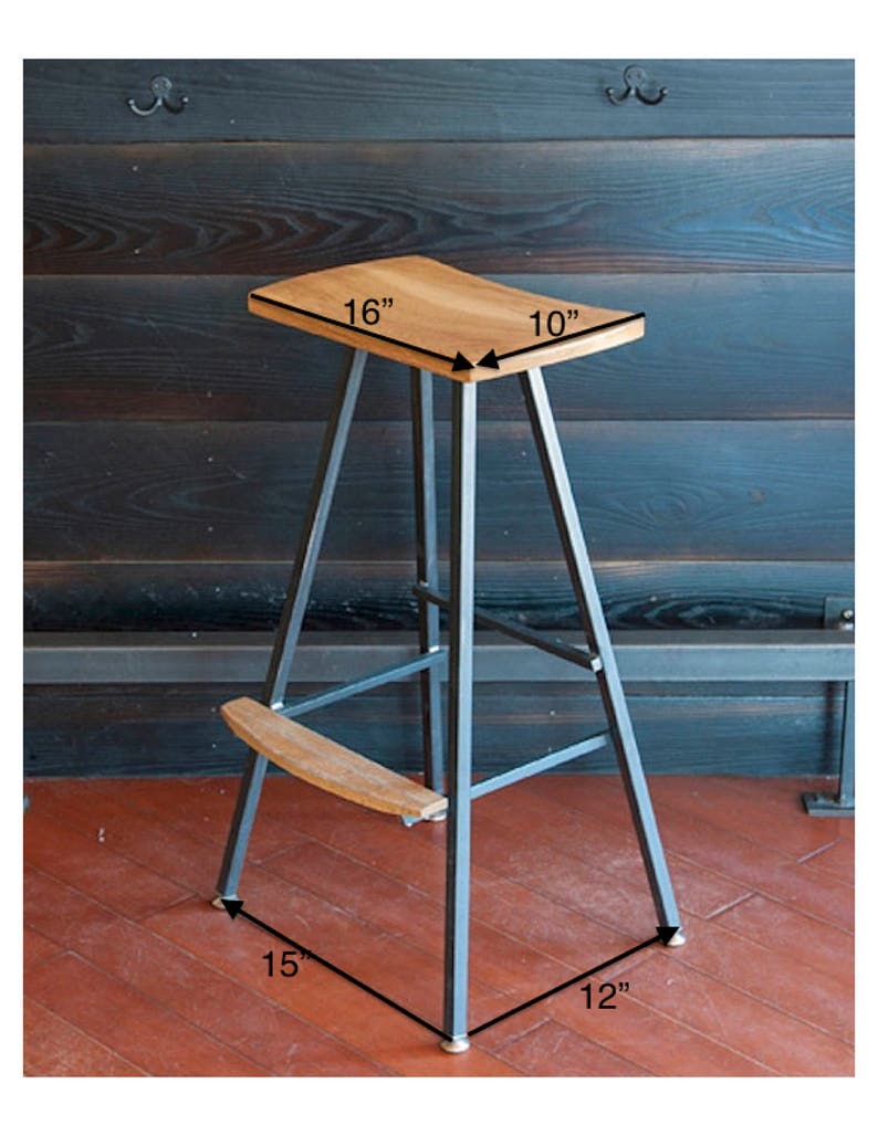 Modern, industrial bar stool or kitchen stool. Both durable & comfortable. We hand-make these stools in our small shop in Vermont. Barstool. image 5