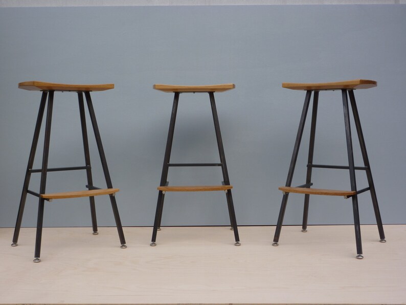 Modern, industrial bar stool or kitchen stool. Both durable & comfortable. We hand-make these stools in our small shop in Vermont. Barstool. image 4