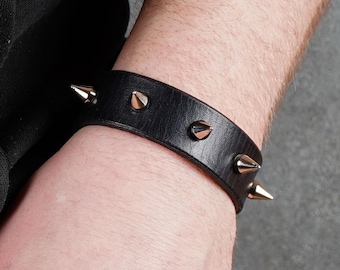 メンズスタイル ブラックレザー ゴールドデザインブレスレット - Etsy 日本