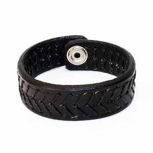 Schwarzes Lederarmband, Leder-Accessoires, schwarze Manschette, Frauen Manschette, Männer Armband, Geburtstagsgeschenk, tolles Geschenk.