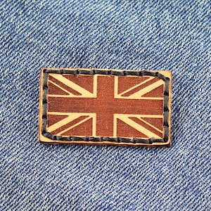 Great Britain flag patch, GB flag, UK sew , Leather patch, Leather accessories, Great gift.