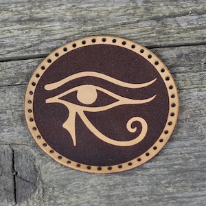 Eye of Horus Leather Patch: Egyptian Ankh Symbol Sew-On