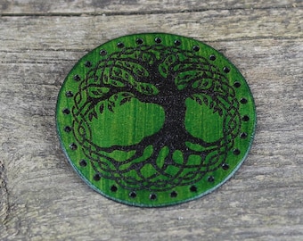 Árbol de la vida: parche de cuero, costura de cuero vikingo, parche del norte, Árbol de la vida, costura celta, gran regalo.