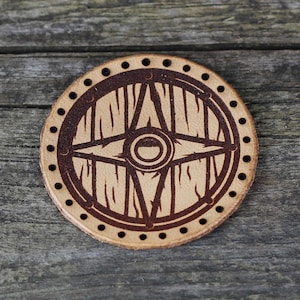 Viking Shield Leather Patch: Celtic Tree of Life Sew-On