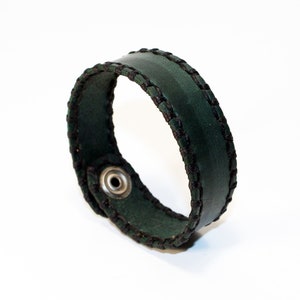 Green leather bracelet, leather accessories, green cuff, anniversary gift, great gift.