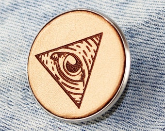 Accessoire ésotérique Triangle Broche Œil De La Providence - Bijou Acier Doré 5,5x5cm Symbolique Bijou Cadeau Français