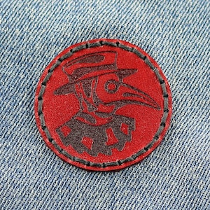 Plague doctor leather patch. Plague doctor mask sew, Sew On Patch, Great gift.