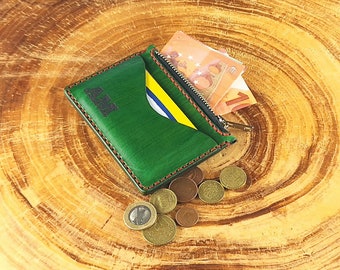 Personalized leather wallet, credit card holder, small wallet, coin purse, money purse, leather accessories, great gift.