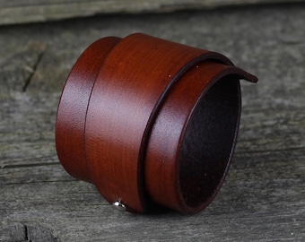 Brown Leather Cuff! Brown Bracelet! Great Gift!Brown Cuff! Very Nice Bracelet!