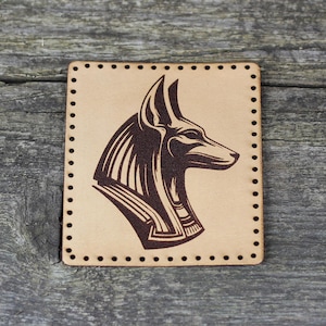Anubis God Leather Patch: Egyptian Mythology Sew Accessory