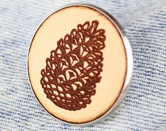 Pine Cone Pin: Nature Badge for Backpack