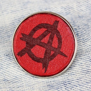 Anarchy leather pin, Punk Rock pin, Puck accessories, Punks Not Dead, Hard Rock, Leather accessories, great gift.