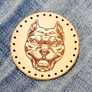 Pitbull Leder patch, Hund aufnähen, Leder nähen, Pitbull Zubehör, Hund Aufnäher, tolles Geschenk.