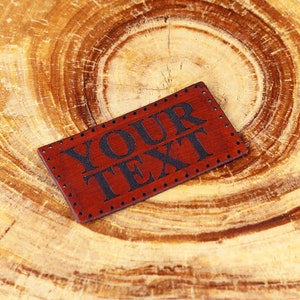 Personalized Leather Patch: Custom Sew-On Name Tag