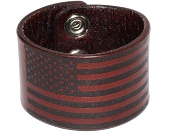 United States - Leather bracelet, United States accessories, US cuff, United States bracelet, US Flag.