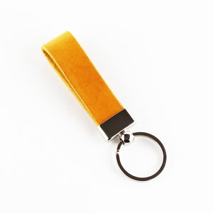Handmade Yellow Leather Key Chain: Personalized Key Fob