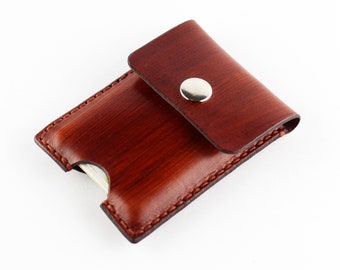 Brown Leather Credit Card Holder: Business Card Wallet