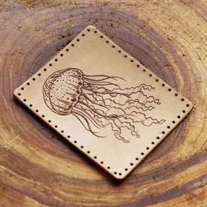 Jellyfish Leather Patch: Ocean Sew Applique
