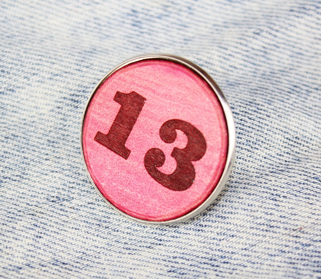 Personalized Number Pin Badge: Leather Birthday Accessory - Etsy