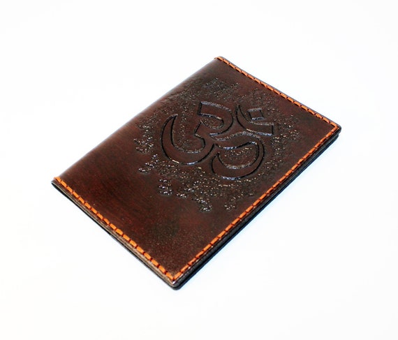 Leather Passport Cover With Om Symbol Leather Passport | Etsy