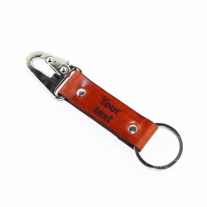 Personalized Leather Keychain: Handmade Custom Key Holder