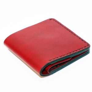 Cartera de cuero, cartera roja, gran artículo de cuero, cartera roja para hombre, cartera para tarjetas de crédito, regalo para hombre.