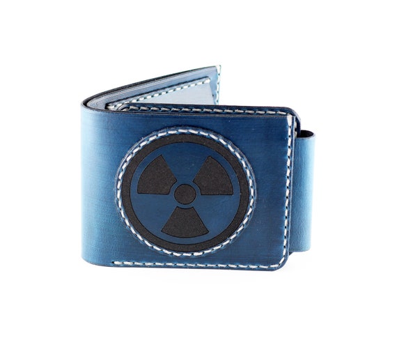 Handmade Leather Wallet With Nuclear Symbol, Men's Bi-fold - Etsy