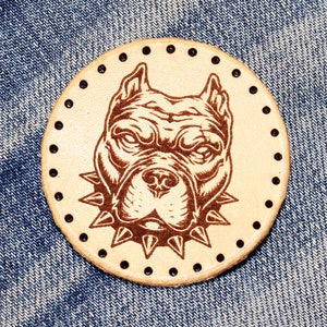 Pitbull Leather Patch: Sew-On Dog Breed Accessory