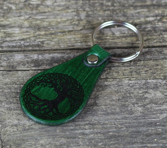Tree of Life - Leather Key Chain, Celtic Accessories, Viking 
