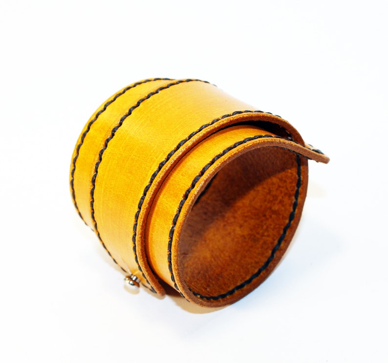 Yellow Leather CuffYellow Leather Bracelet Great Gift Red Etsy