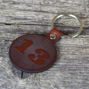Custom number tags, leather number key chain, hotel room number keyring - Ideal for Hotels, B&Bs, and Guest Houses, Room Number Keyfobs.