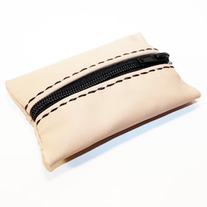 Monedero de cuero, monedero beige, gran artículo de cuero, billetera de hombre beige, monedero pequeño, regalo para hombre, regalo para mujer.