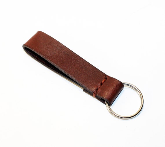  Multi color Patterned leather with chain edge Wristlet key  chain for Key fob, Key, ID Badge Holder, USB, Purse (Leather Brown) :  Clothing, Shoes & Jewelry
